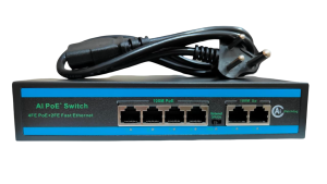 4 Port (4+2) 2 up-link port mega  ultra hd network ethernet imported poe switch (54v)
